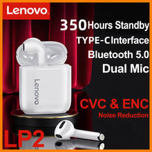 Lenovo LP2 Wirless Bluetooth 5.0 Earphones Dual Stereo Bass Touch Control Headphones Sports Earbuds IPX5 Waterproof Headset Mic 2024 - buy cheap