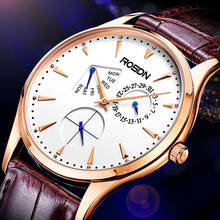 Ultra-thin Luxury Brand ROSDN Men's Watches Japan Quartz Movement Watch Men Sapphire 50M Waterproof Multi-function Watches R3188 2024 - buy cheap