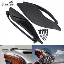Black Adjustable Side Wings Air Deflectors Fairing Windshield For Harley Touring Electra Glide Street Glide Tri Glide 2014-2018 2024 - buy cheap