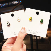 Pendientes de aleación de aguacate y huevo para mujer, aretes Retro verdes con personalidad, joyería de moda al por mayor, 2 uds. 2024 - compra barato