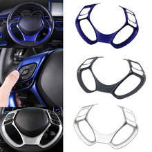 Wooeight 1Pc Steering Wheel Button Panel Cover Trim Garnish Decal Fit For Toyota C-HR CHR 2017 2018 2019 Car Interior Mouldings 2024 - buy cheap