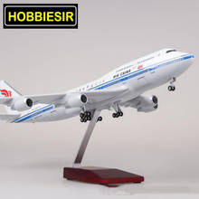 Avión Boeing B747 Air de China, modelo AIR way de 47CM a escala 1/150, juguetes con luz y rueda fundida a presión, Avión de resina plástica 2024 - compra barato