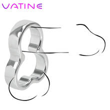 VATINE Metal Chastity Devices Sex Toys for Men Erotic Delay Time Stretcher Scrotal Bondage Cock Rings Stainless Steel Penis Ring 2024 - buy cheap