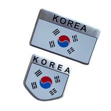 3D Metal Korea Flag National Flag Badge Car Front Grille Emblem Sticker Racing Sports Decal for Hyundai Kia Renault 2024 - buy cheap