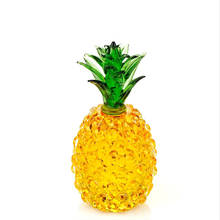 Yellow Crystal Pineapple Ornaments Glass Paperweight Crafts Fengshui Figurine Home Decoration Party Christmas Gifts Miniature 2024 - buy cheap