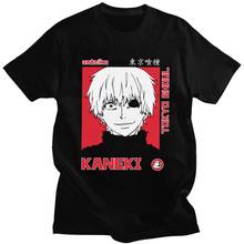 Camiseta anime japonês tokyo ghoul 100% algodão masculina, camiseta de manga curta kaneki ken tee roupas de fãs merch 2024 - compre barato