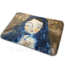 Little Virgin Mary Mat Rug Carpet Anti-Slip Floor Mats Bedroom Virgin Mary Blue Gold Cross Girl Peace Blessing Bless 2024 - buy cheap