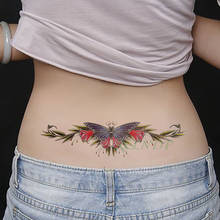 Waterproof Temporary Tattoo Sticker Butterfly Flower wing fake tatto flash tatoo tatouage temporaire waist chest for women girl 2024 - купить недорого