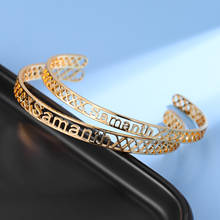 Customize Name Bangle For Women Personalized Gold Stainless Steel Bangle&Bracelet Name Nameplate Letter Bangles Adjusted Jewelry 2024 - buy cheap