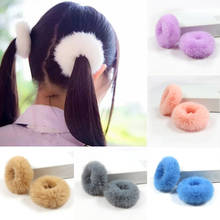 One Pair Fluffy Faux Fur Furry Scrunchies Soft Hand Made Fur Elastic Hair Bands Ring for Ladies Hair Tie Hairwear Hair Accessory 2024 - buy cheap