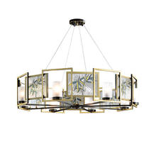 Modern new Chinese style copper chandelier living room dining room bedroom creative Chinese style enamel color chandelier 2024 - buy cheap