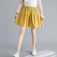 solid casual women shorts 2020 summer new high waist pleated short casual all match female shorts top quality 2024 - buy cheap