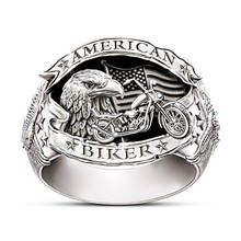 Antique Silver Color Eagle Rings For Men Vintage Fashion Jewelry Male Punk Ring Hip Hop Finger Band Students Graduation Gifts 2024 - buy cheap