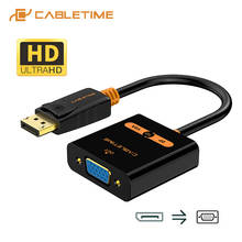 CABLETIME-adaptador DisplayPort a VGA 3D de alta calidad, convertidor DP VGA M/F para cámara, portátil, Macbook, PC, Dell, Acer C081 2024 - compra barato