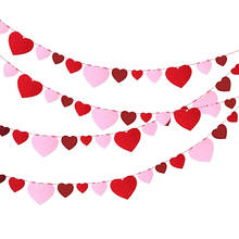 Decoración de fiesta de boda Lahua, cartel de compromiso, Día de San Valentín, corazón de amor, Bandera de papel, decoraciones de fiesta de cumpleaños para adultos 2024 - compra barato