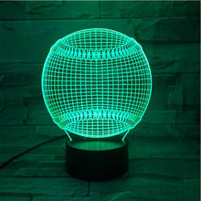 Luz LED 3D USB Multicolor para chico de béisbol, iluminación para fiesta en casa, ambiente decorativo, luz nocturna, lámpara de mesa para dormitorio de niños 536 2024 - compra barato