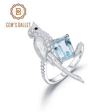 GEM'S BALLET-anillos de plata de ley 925 hechos a mano con piedras preciosas de animales para mujer, anillo de pájaro con Topacio azul cielo Natural, joyería fina 2024 - compra barato