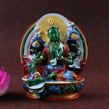 Fortunes, tara verde, estátua de bodisatva, tancária tibetana, pintada à mão, pequenas estátuas, estatueta ~ 2024 - compre barato