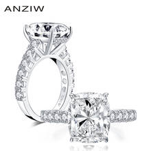 ANZIW  Luxury 925 Sterling Silver 10x12mm Big Cushion Cut Engagement Ring Simulated Diamond Wedding 6.0ct Bridal Ring Jewelry 2024 - buy cheap