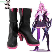 CosplayLove LOL Game Battle Academia Katarina Black Cosplay Shoes Cosplay Long Boots Leather Custom Made 2024 - buy cheap