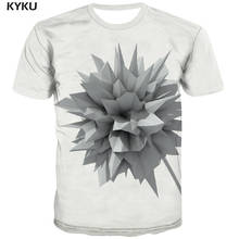 KYKU-Camiseta blanca para hombre, camisa con estampado de flores abstractas, ropa de Anime tridimensional 3d, manga corta, Hip hop, fresca 2024 - compra barato