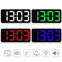 Ultra-thin Digital Alarm Clock LED Mirror Clock Multifunction Snooze Display Time Night LCD Light Table Desktop 2024 - buy cheap