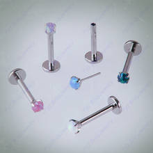 G23 Titanium Threadless Push Pin 16G 18G Zircon Ear Cartilage Helix Tragus Stud Opal Labret Lip Piercing Body Jewelry 2024 - buy cheap