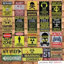 Keep Out Caution Area 51 Danger Mines Wall Painting Tintin Retro Metal Sign Garage Tin Signs Poster Plaque Stickers 30X20CM H75 2024 - buy cheap