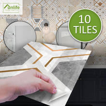 Funlife®BRILHANTE™15/20cm geométrico tálico telha de mármore adesivo impermeável pvc adesivo de parede para cozinha casa de banho decoração 2024 - compre barato