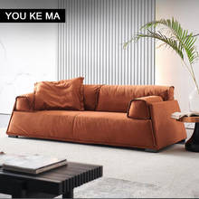 Sofá de tecido minimalista, moderno, minimalista, grande, sala de estar, celebridade, de internet, luminoso, moderno, luxo 2024 - compre barato