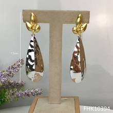 Yuminglai-pendientes de aro brasileños de dos tonos, joyería de lujo de Dubái, calidad Superior, FHK10394 2024 - compra barato