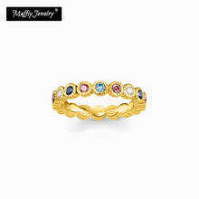 Ring Royalty Gold with Colorful Stones 925 Sterling Silver Victorian Style Vintage Fine Jewerly For Women 2021 New Bijoux Gift 2024 - buy cheap