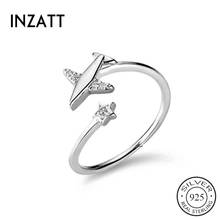Женское кольцо в виде самолета INZATT, минималистичное кольцо из настоящего серебра 925% пробы, вечерние ювелирные украшения на день рождения, милые аксессуары 2022 - купить недорого
