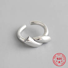 Anéis finos de prata esterlina s925, preço de fábrica, retrô, simples, redondo, abertura de nó, anéis ajustáveis, joia de personalidade feminina, imperdível 2024 - compre barato