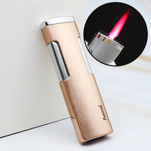 2021 Interesting Compact Ultra-thin Gas Lighter Butane Turbine Torch Windproof Lighter Men's Smoking Cigar Accessories Gadget Gi 2024 - buy cheap