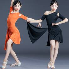 New Children Latin Dance Dress Summer Female Professional Training Suit Strapless Split Performance Competition Dance Wear 2024 - buy cheap