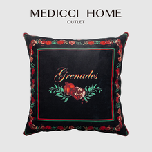 Medicci Home Cushion Cover Black And Red Pomegranate Vintage American Style Velvet Throw Pillow Case Luxury Sofa Coussin 55X55cm 2024 - buy cheap