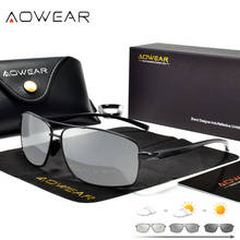 Óculos de sol aowear com lentes polarizadas fotocromáticas, masculino, retrô, de dia ou noite, óculos de dirigir para homens 2024 - compre barato