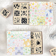 9pcs/set Vintage plants painting decoration stamp wooden rubber stamps for scrapbooking stationery DIY craft standard stamp 2024 - buy cheap