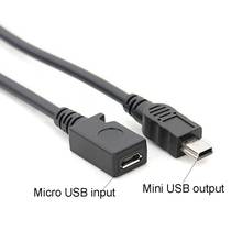 Micro USB женский мини USB Мужской адаптер зарядное устройство адаптер 13 см конвертер зарядный кабель для передачи данных для GPS мобильного телефона MP4 2024 - купить недорого
