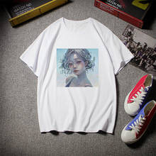 Camiseta de estética de gran tamaño para mujer, Camisetas estampadas de Anime, camisetas de manga corta para pareja, ropa de calle Harajuku de verano 2024 - compra barato