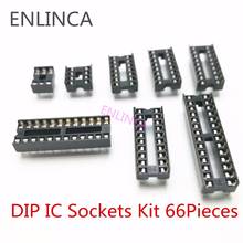 66 шт./лот DIP IC розетки адаптер тип пайки комплект 6 8 14 16 18 20 24 28 Pin DIP-8 16-Pin DIP8 DIP16 IC соединитель 2024 - купить недорого