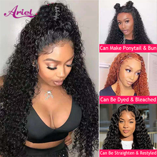 13x4 HD Lace Frontal Wig Curly Human Hair Wigs Brazilian Deep Wave Wig Pre Plucked Wig for Women Transparent Lace Closure Wigs 2024 - buy cheap
