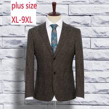 Nova chegada da moda de alta qualidade super grande masculino outono terno casaco único breasted inteligente casual blazers men plus size XL-8XL 9xl 2024 - compre barato