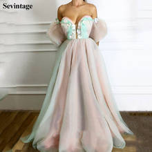 Sevintage Chic Off Shoulder Short Sleeves Prom Dresses 3D Flowers Sweetheart Evening Gowns Custom Made Women Party Dress vestido 2024 - buy cheap