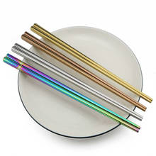 1 Pairs Rainbow Silver Metal Chinese Chopsticks 304 Stainless Steel Food Grade Reusable Chopsticks Tableware Style Sushi Sticks 2024 - купить недорого