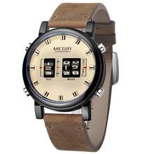 MEGIR Mens Watches Top Brand Luxury Quartz Sports Watch Clock Men Leather Military Wristwatch Relogio Masculino Reloj Hombre NEW 2024 - buy cheap
