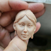 1/6 Asian Girl Head with Long Hair Unpainted Head Models 2024 - buy cheap