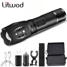 Led flashlight Built-in Battery Torch T6 L2 Camping light 5 Switch Modes Waterproof Zoomable Bicycle Light L antern Rechageable 2024 - buy cheap