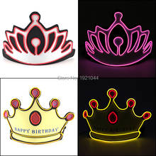 Creative Birthday Gift LED Light up Headwear LED Party Headdress Birthday Party Decoration accessories Queen Crown Headwear 2024 - buy cheap
